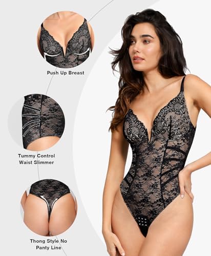 Popilush Shapewear Lace Deep V Tummy Control Corset - Image 3