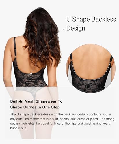 Popilush Shapewear Lace Deep V Tummy Control Corset - Image 4