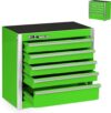 P.I.T Portable 5-Drawer Green Mini Tool Box