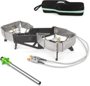 BRS Portable Foldable Double Cooktop Camping Stove