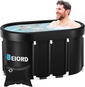 BEIORD Portable Oval Ice Bath Tub for Athletes