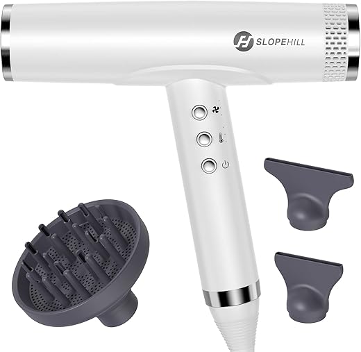 slopehill Professional Hair Dryer With Diffuser (WHITE)