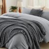 Bedsure Queen Comforter Set with Throw Blanket