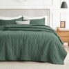 Bedsure Queen Ultrasonic Quilt Set – Dark Green