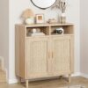 IDEALHOUSE Rattan Sideboard Buffet Storage Cabinet, 36”H