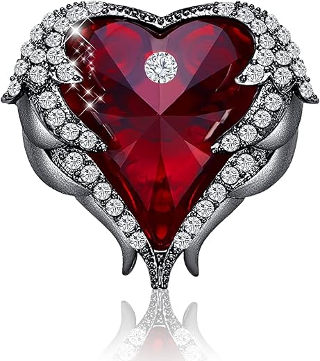 Yeap Yeap Red Heart Crystal Brooch