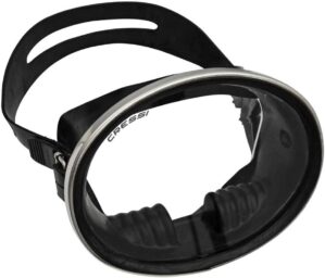 Cressi Retro-Style Freediving Mask, Oval Lens, Black