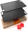 NutriChef Reversible Cast Iron Grill Plate, 18 Inch