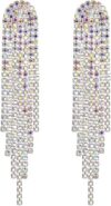 Mlouye Rhinestone Long Fringe Chandelier Earrings