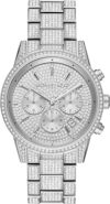 Michael Kors Ritz Stainless Steel Pavé Crystal Watch