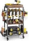 Olakee Rolling Tool Organizer Garage Shelf with Wheels