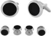 Cufflinks Depot Round Silver Tone Shirt Stud Set