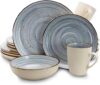 Elama Round Stoneware Dinnerware Set, 16 Piece