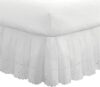 FRESH IDEAS Ruffled Eyelet Bed Skirt, Queen, White