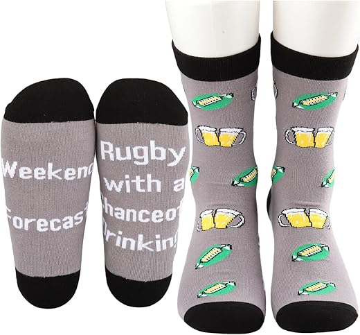 MBMSO Rugby Socks with Funny Drinking Forecast