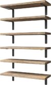 Rustic Brown Wood Floating Shelves Set