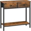 HOOBRO Rustic Narrow Console Table with Storage