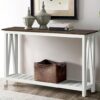 ChooChoo Rustic Vintage Farmhouse Console Table, White