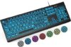 SABLUTE Large Print Backlit Keyboard, Wired