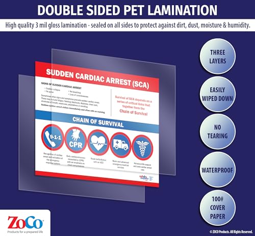 Safety Magnets Laminated Chain of Survival Posters, 17x22 in (2 Pack) - Image 3