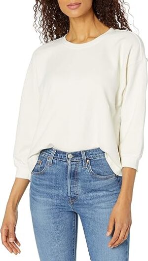 VELVET BY GRAHAM & SPENCER Sarah Soft Fleece 3/4 Puff Sleeve Sweatshirt
