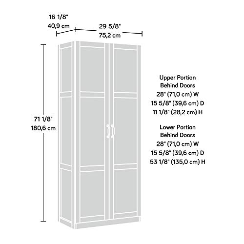 Sauder White Storage Pantry Cabinet, 70" Tall - Image 3
