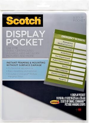 Scotch Clear Display Pocket with Fasteners