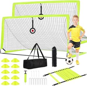 Enmons Set of 2 Portable 6×4 ft Soccer Goals