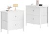 BOLUO Set of 2 White Nightstands with Drawers