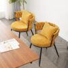 MJIH Set of 2 Yellow Upholstered Dining Chairs