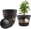 Quarut Set of 4 Large Whiskey Barrel Planters