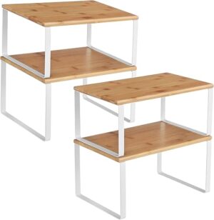 SONGMICS Set of 4 Stackable Kitchen Shelves
