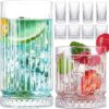 wookgreat Set of 8 Crystal Highball and Rocks Glasses