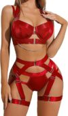 Avidlove Sexy Strappy Underwire Push Up Bra Garter Set