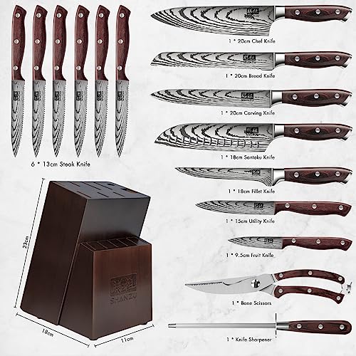 SHAN ZU 16-Piece Japanese High Carbon Knife Set - Image 2