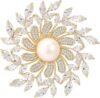 AILONMEI Shiny Snowflake Floral Brooch Pin