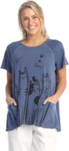Jess & Jane Short-Sleeve Cotton Slub Weekend Top
