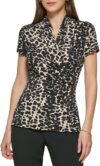 DKNY Short Sleeve Side Ruche Top