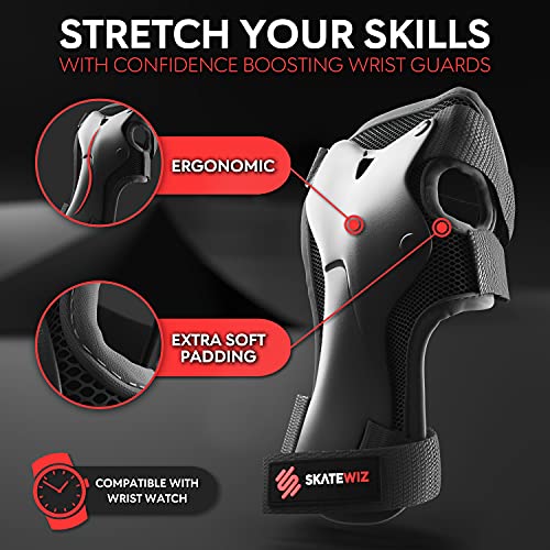 SKATEWIZ Knee, Elbow, Wrist Guards - 6pc Skating Gear - Image 3