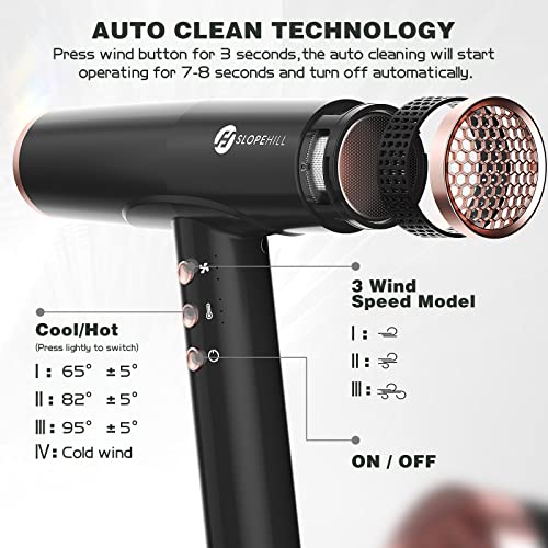 slopehill Ionic Hair Dryer With Diffuser, Lightweight - Image 4
