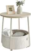 VASAGLE Small Modern Nightstand with Basket