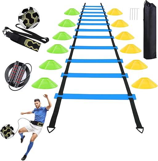 AOPUETRX Soccer Agility Training Set: Ladder, Cones, Trainer