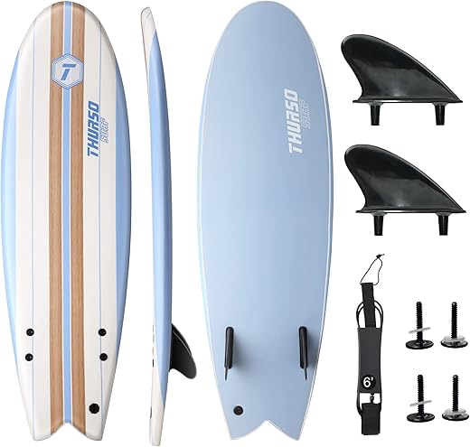 THURSO SURF Soft Top Foam Surfboard with Twin Fins