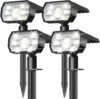 NYMPHY Solar Powered Waterproof Outdoor Lights, 4 Pack