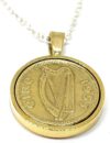 OCC Old Coin Cufflinks Solid Pendant 1953 Gold Plated Irish Threepence Necklace
