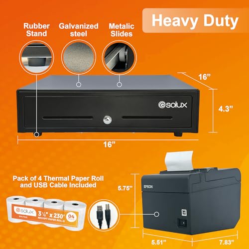 SOLUX Square POS Hardware Bundle: Drawer & Printer - Image 4