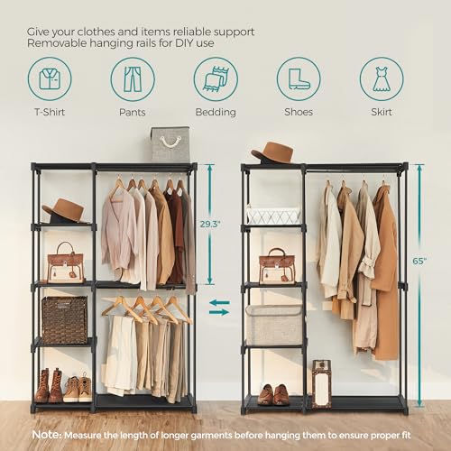 SONGMICS Portable Freestanding Closet Organizer with Shelves - Image 4