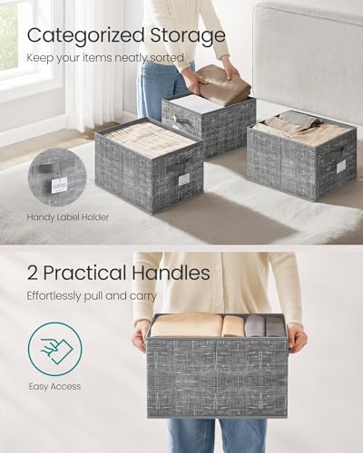 SONGMICS Set of 3 Foldable Fabric Storage Bins - Image 4