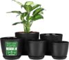 Lifemaster Stackable Black Plastic Plant Pots