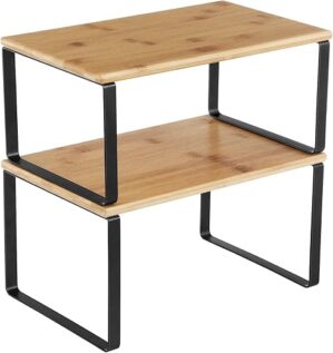 SONGMICS Stackable Expandable Kitchen Counter Shelves